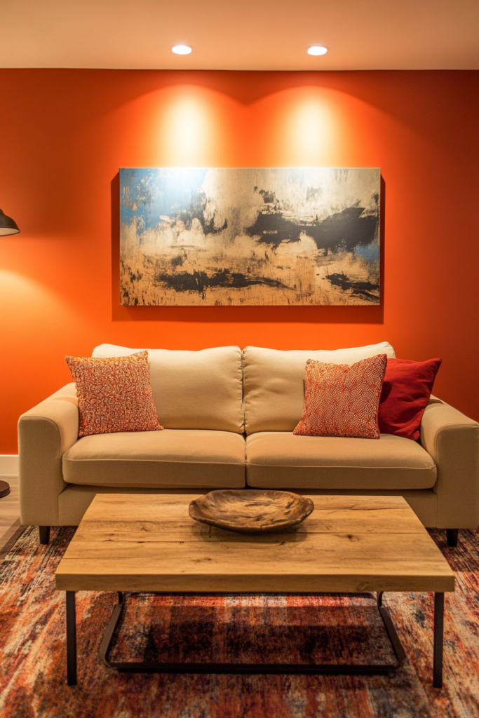 1. Burnt Orange Accent Wall