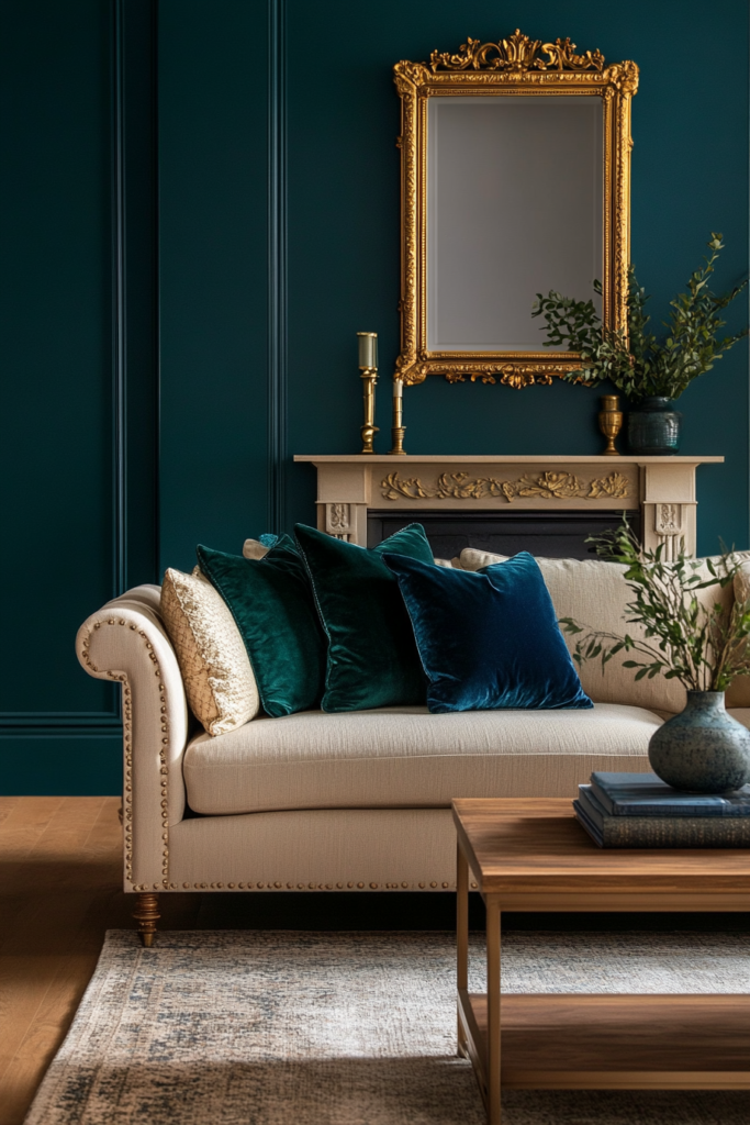 1. Deep Teal Walls for a Bold Statement