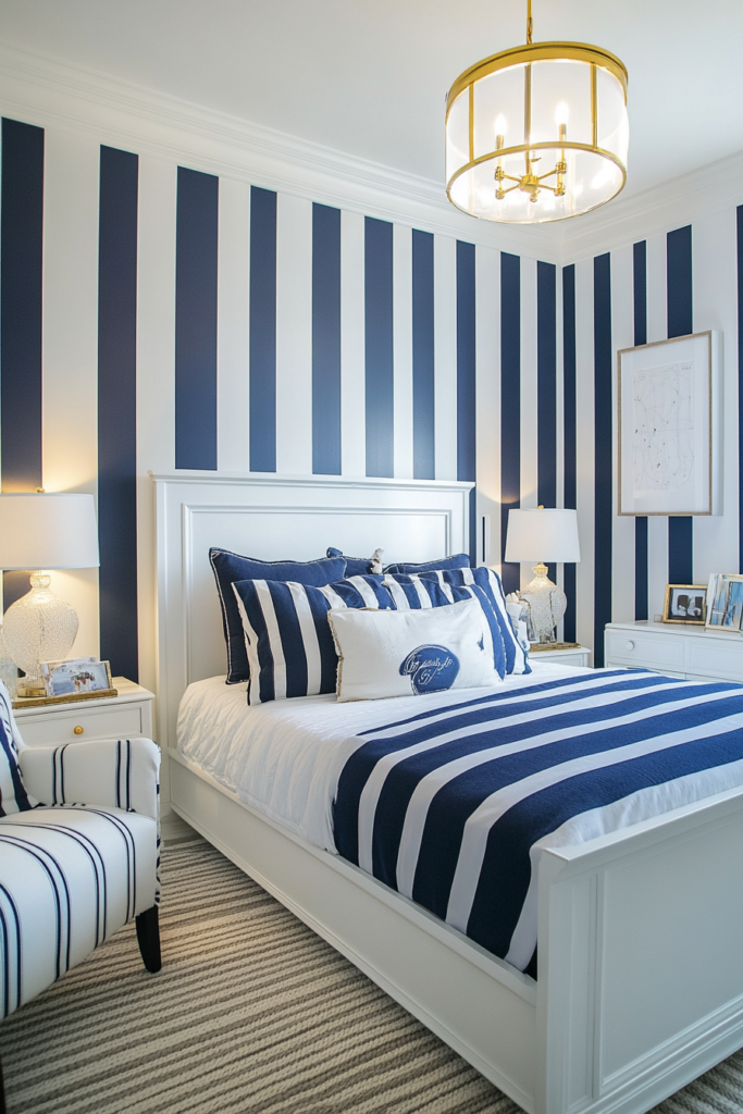 1. Embrace Bold Stripes for Walls or Bedding