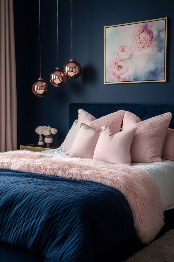 11. Pops of Pink for a Chic Contrast