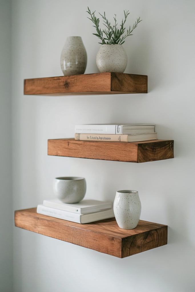 13. Floating Shelves for Extra Storage