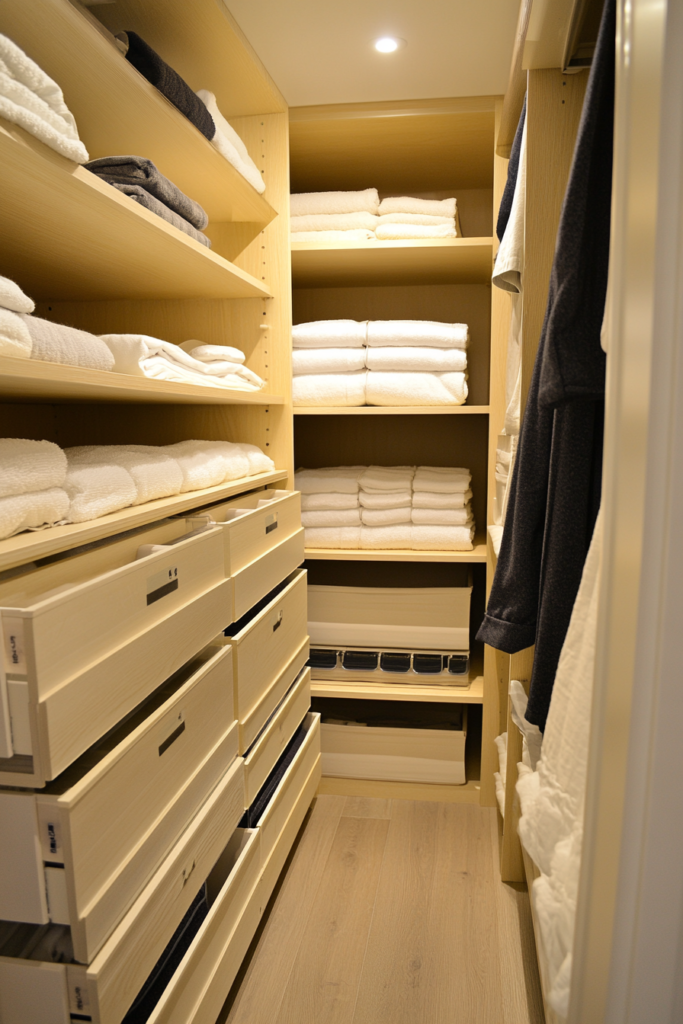 14. Build a Walk-In Linen Closet
