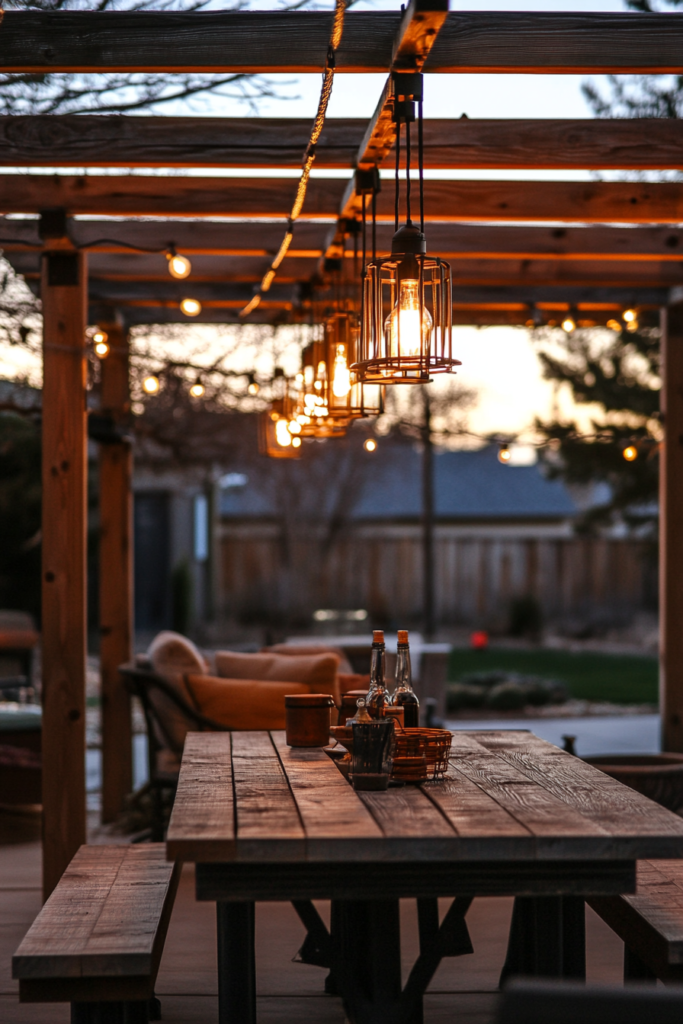14. Industrial Pipe Lights: A Bold and Unique Choice