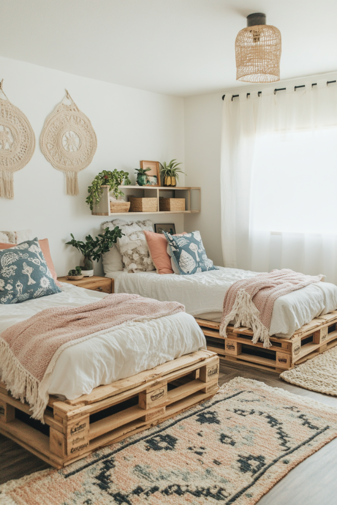 14. Twin Pallet Beds for Shared Rooms