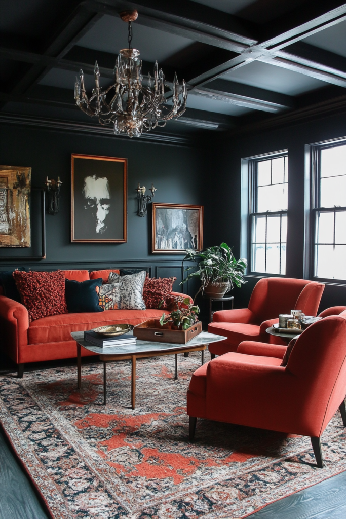 15. Use Dark-Colored Ceilings for a Dramatic Look