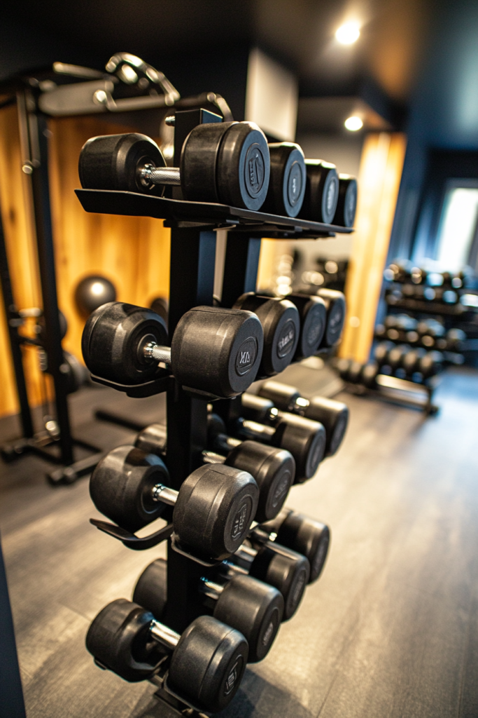 15. Vertical Dumbbell Rack for Easy Access