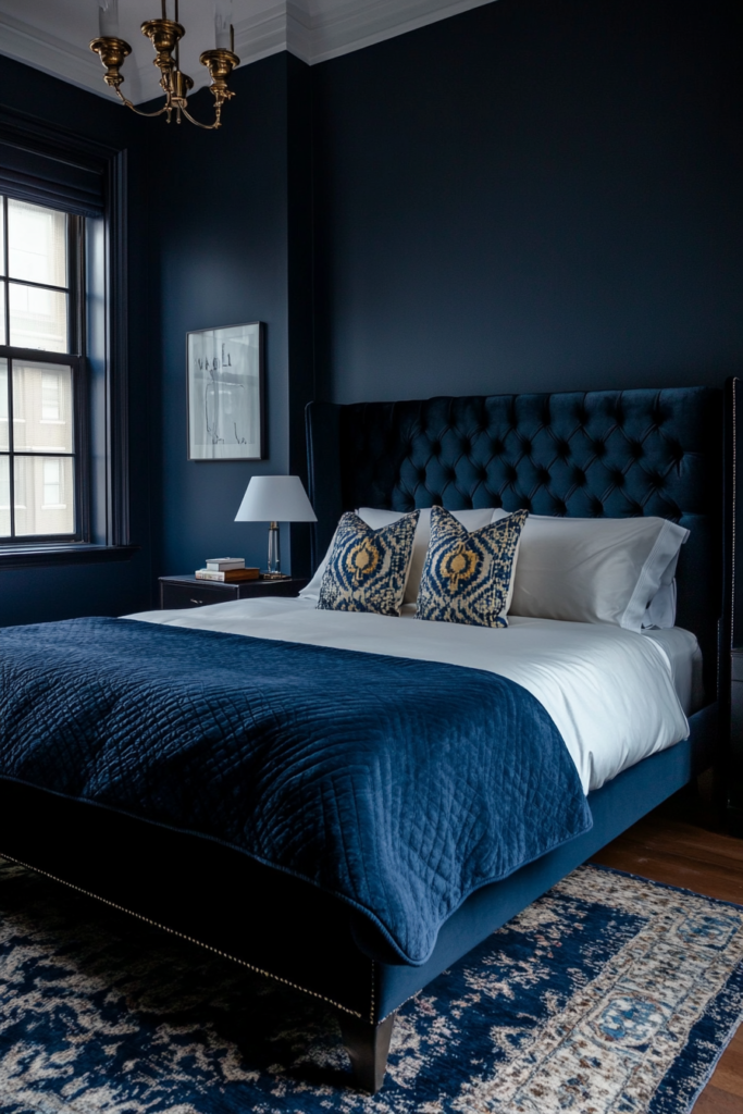 17. Statement Navy Headboards