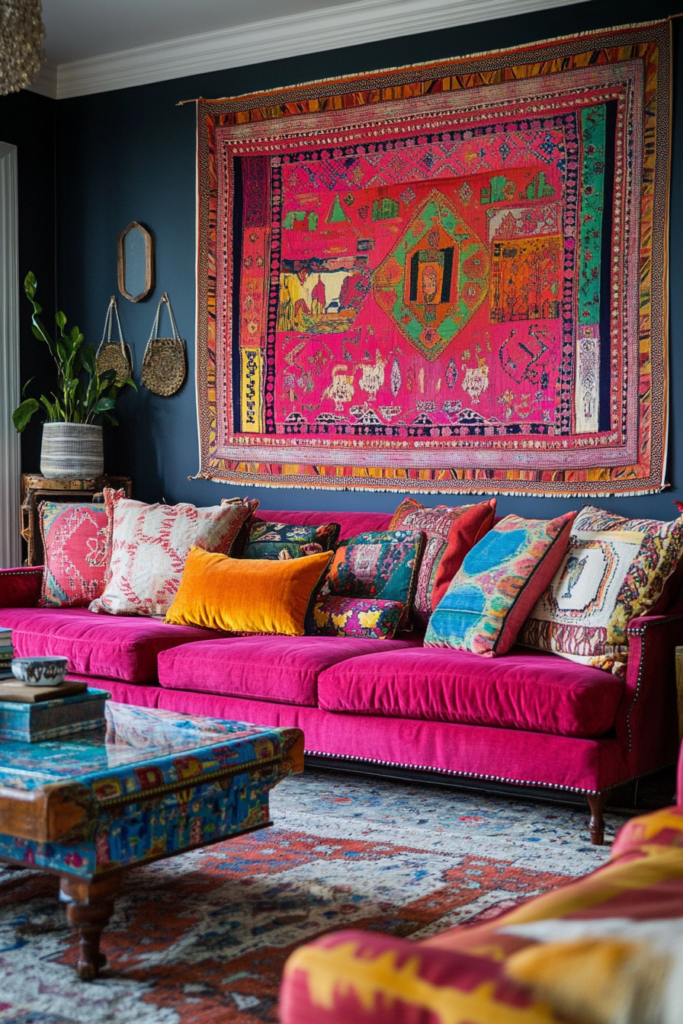 19. Add a Floor-to-Ceiling Tapestry