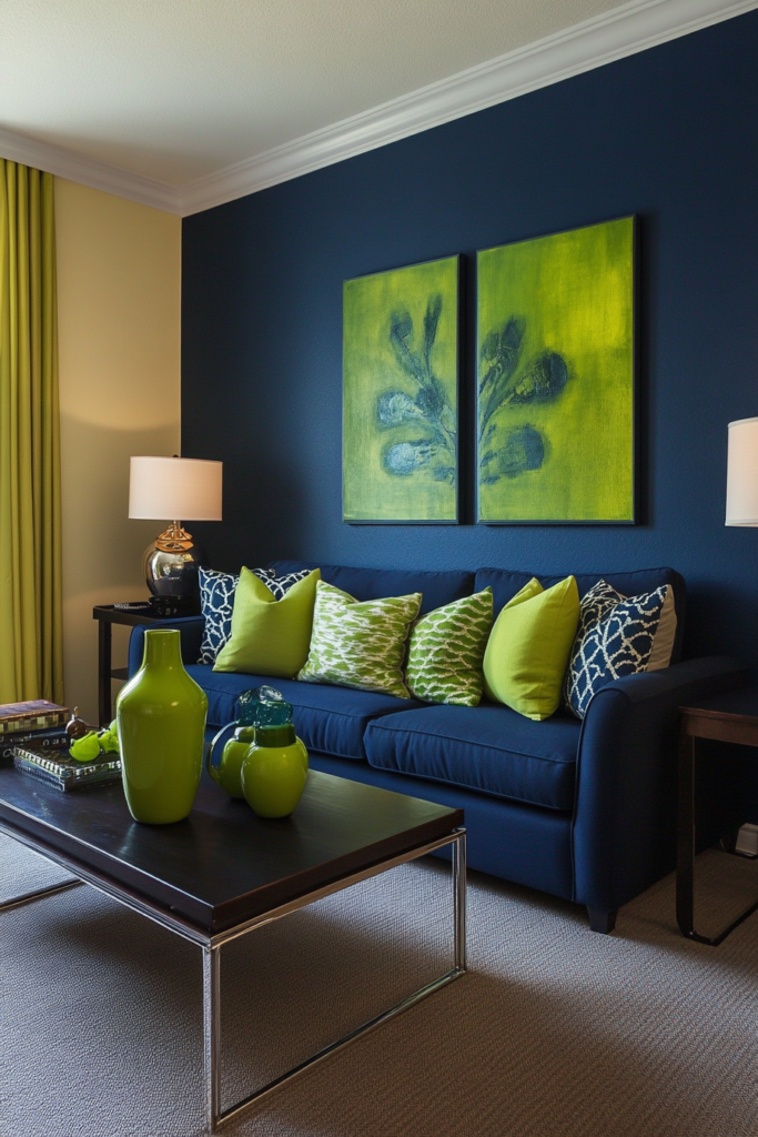 19. Navy and Lime Green