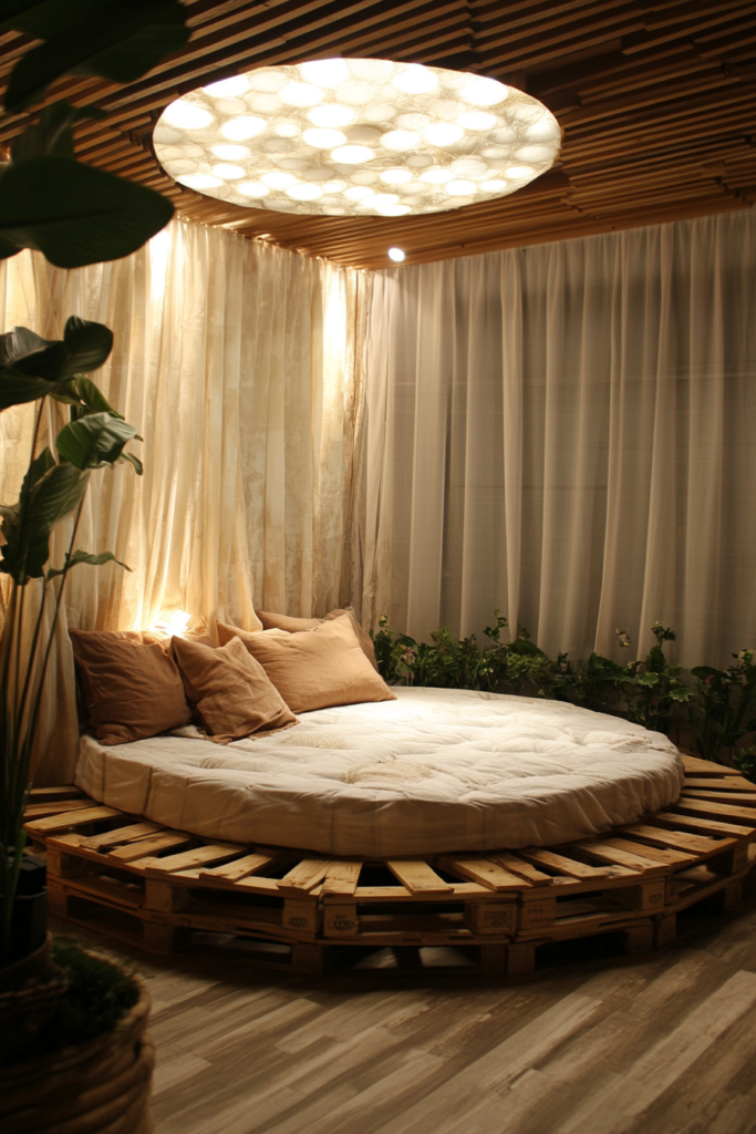 19. Round Pallet Bed