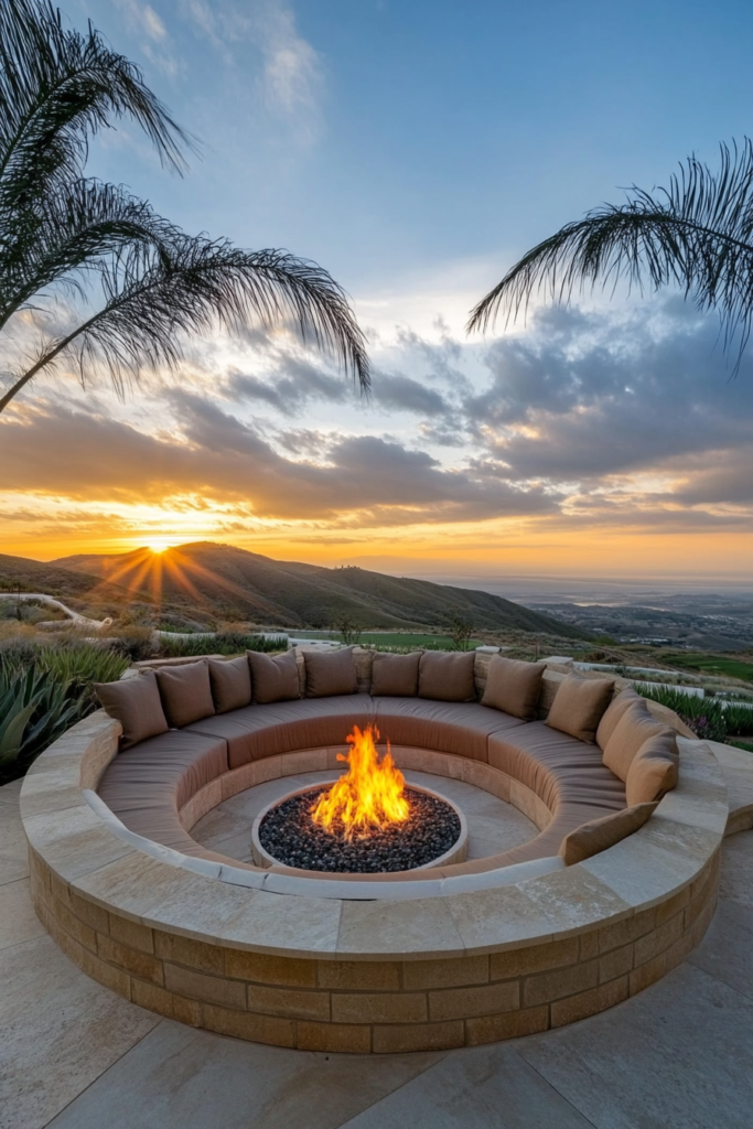 19. Sunken Fire Pit for a Luxurious Look