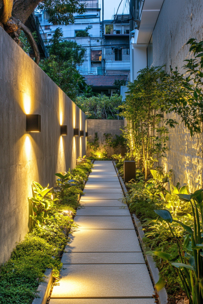 21. Fence-Mounted Pathway Lights