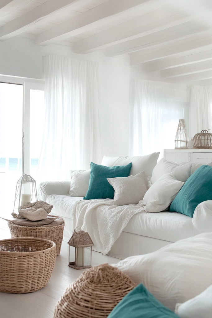 3. Coastal Charm with Teal and White