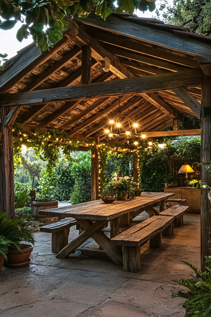 3. Rustic Wooden Pavilion