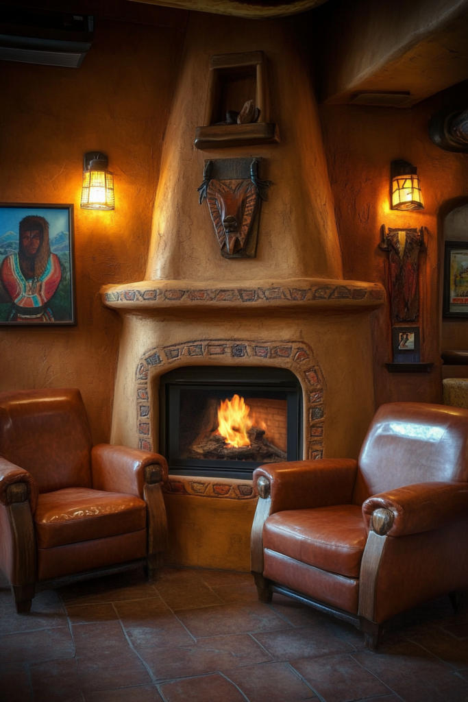 5. Pueblo-Style Fireplace