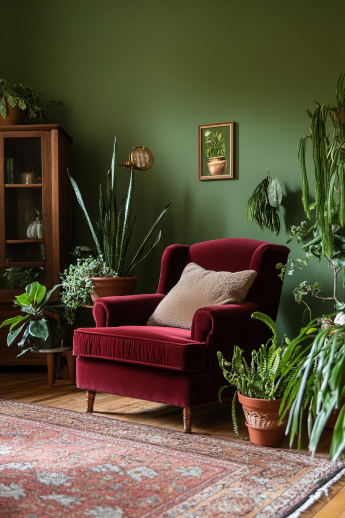 6. Burgundy and Green – A Nature-Inspired Duo