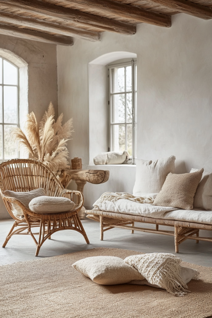6. Use Woven and Rattan Furniture