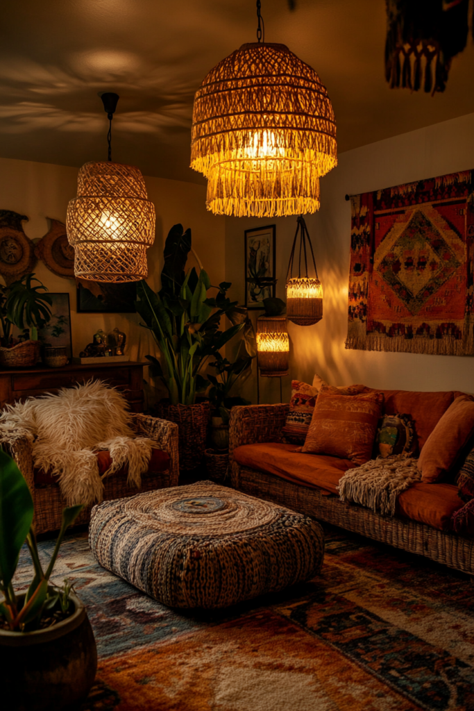 7. Play with Boho Lighting for a Warm Glow