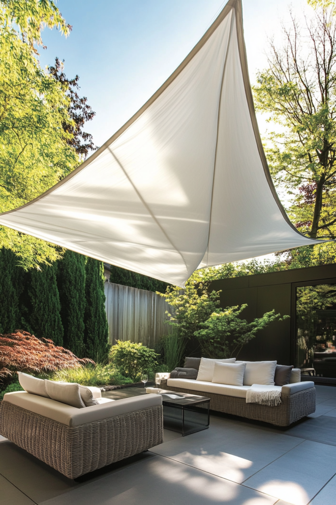 7. Sail Shade for a Contemporary Look