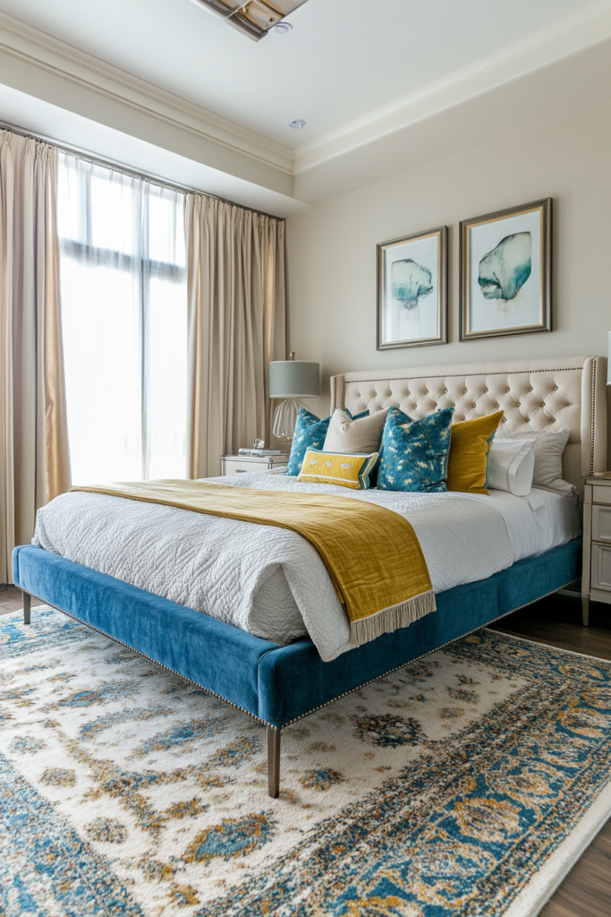 8. Dynamic Duo: Blue and Cream with Accents