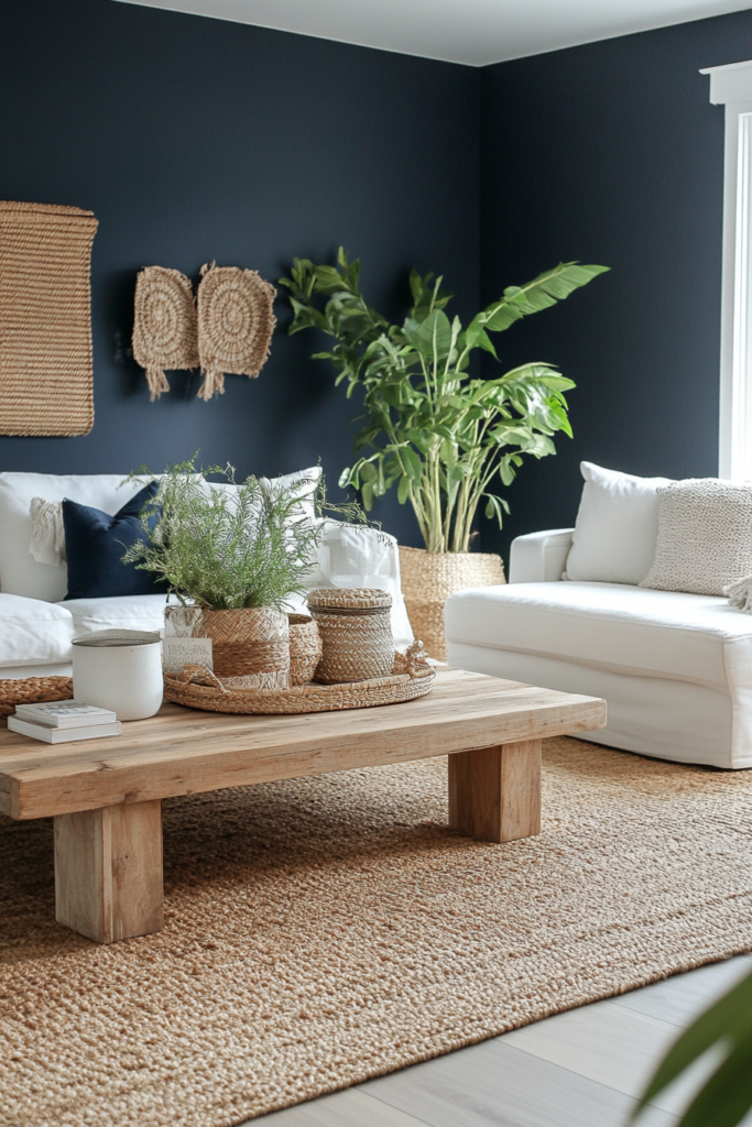 8. Navy and White with Natural Elements