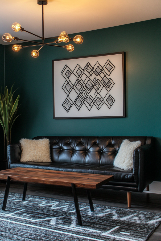 8. Teal and Black for a Moody Atmosphere