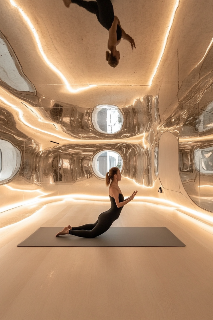 9. Ceiling Mirrors for a Unique Perspective
