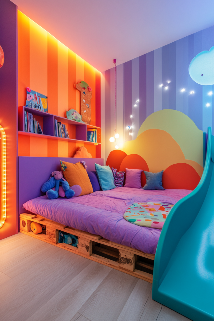 9. Kids' Pallet Bed with Fun Features