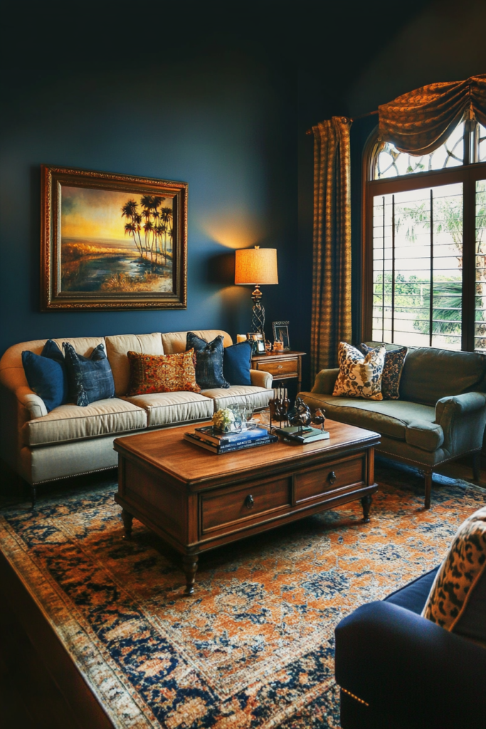 9. Navy and Wood Combos