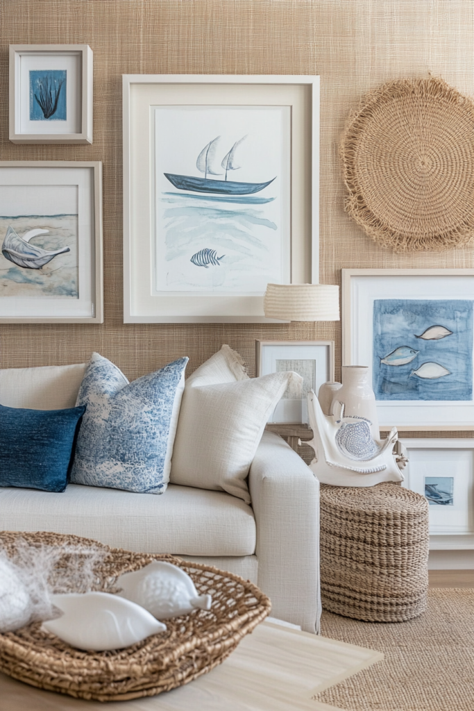9. Neutral Coastal Gallery Wall