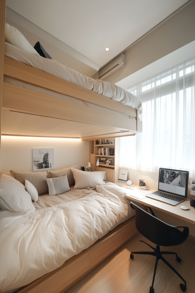 9. Scandinavian-Style Loft Bed