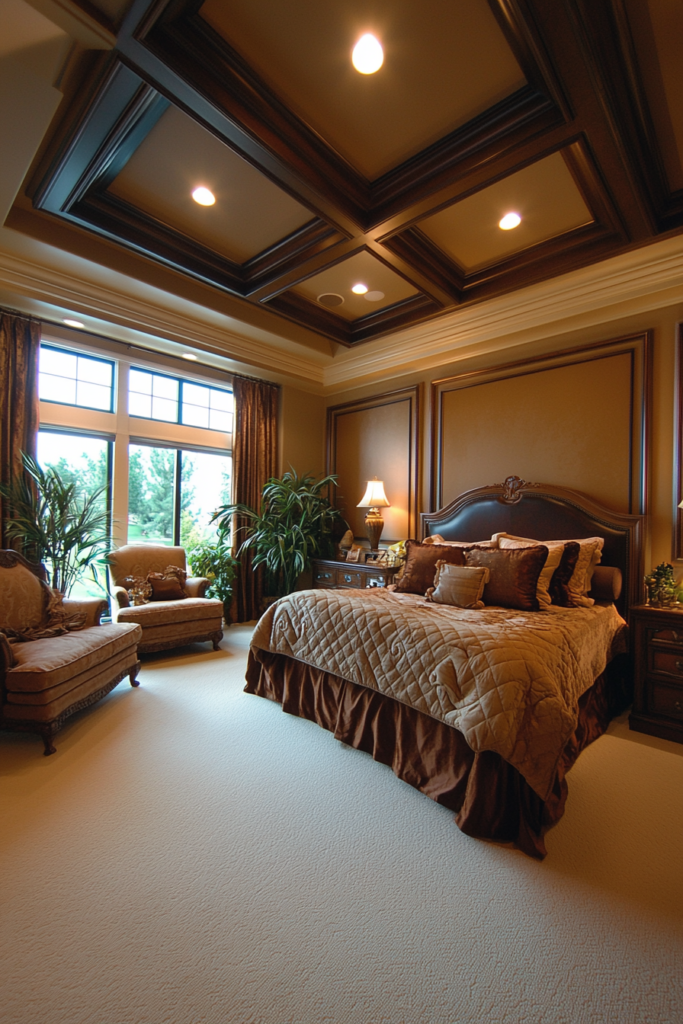 10. Coffered Tray Ceiling for a Dramatic Statement
