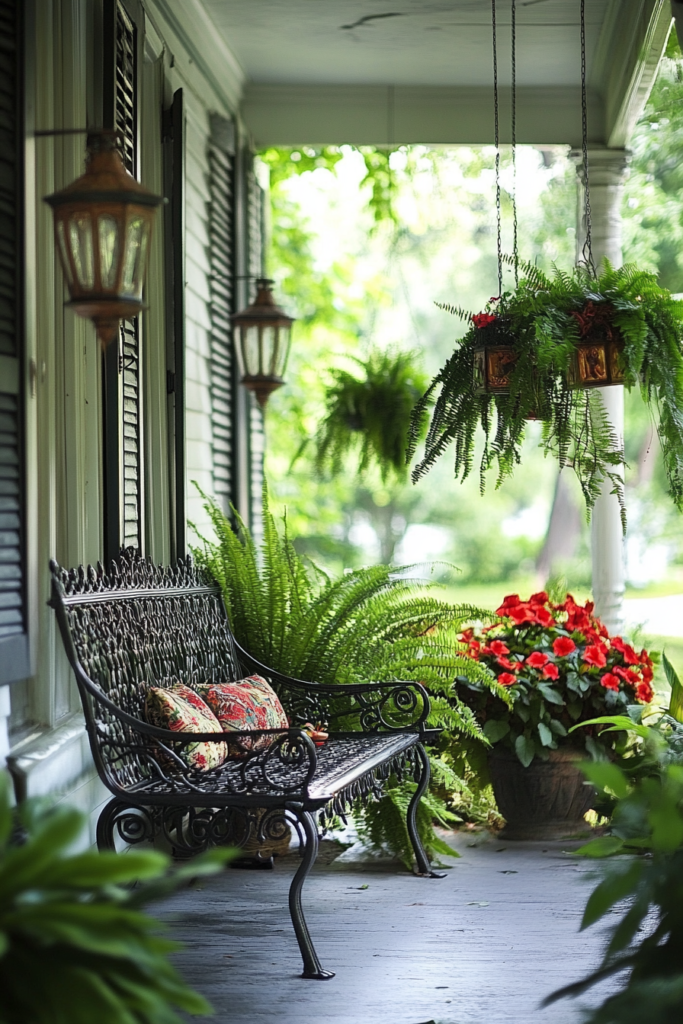 11. Fill the Corners with Ferns and Begonias