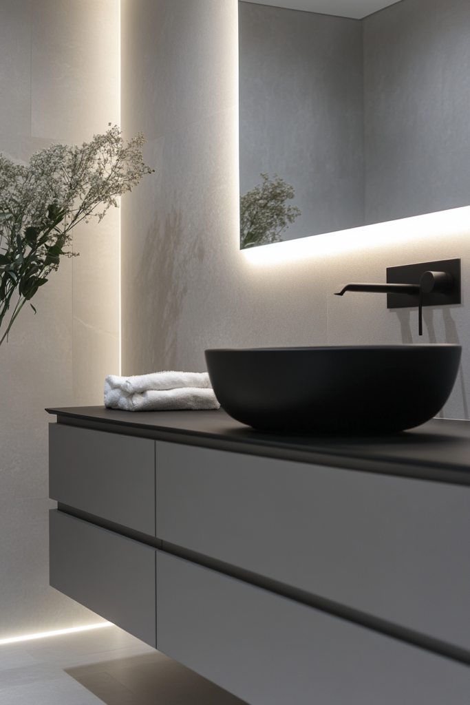 11. Floating Grey Cabinets