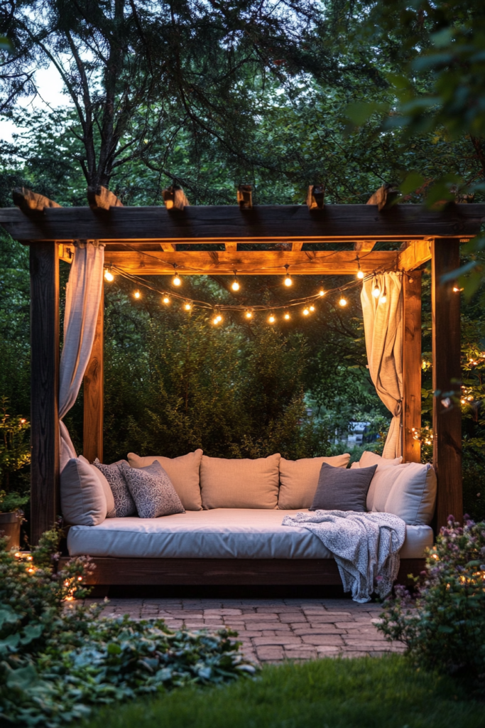 11. Pergola with a Built-in Daybed