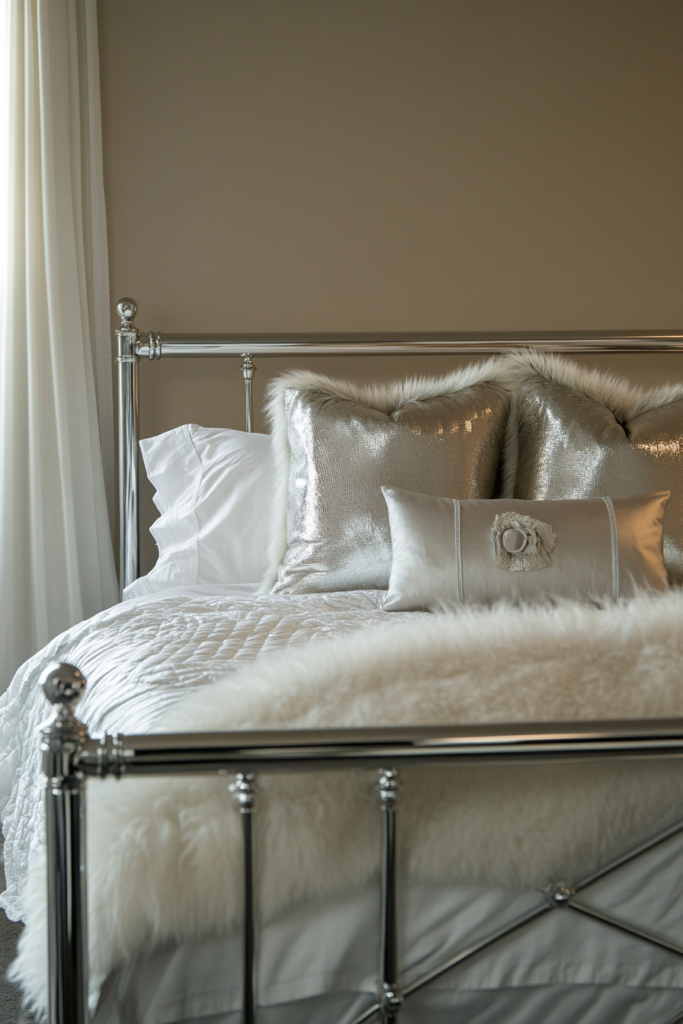 12. A Statement Silver Bed Frame for Ultimate Luxury