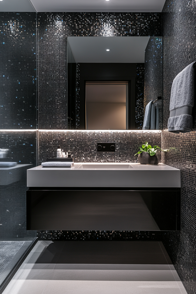 12. Black and Grey Mosaic Tiles