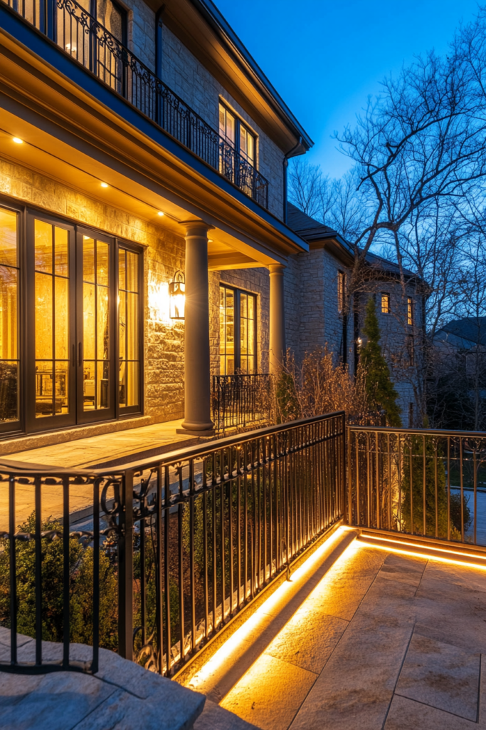 12. Under-Railing Lights