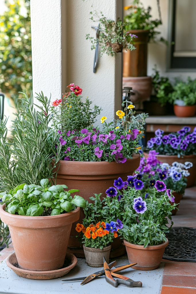 13. Combine Herbs and Flowers