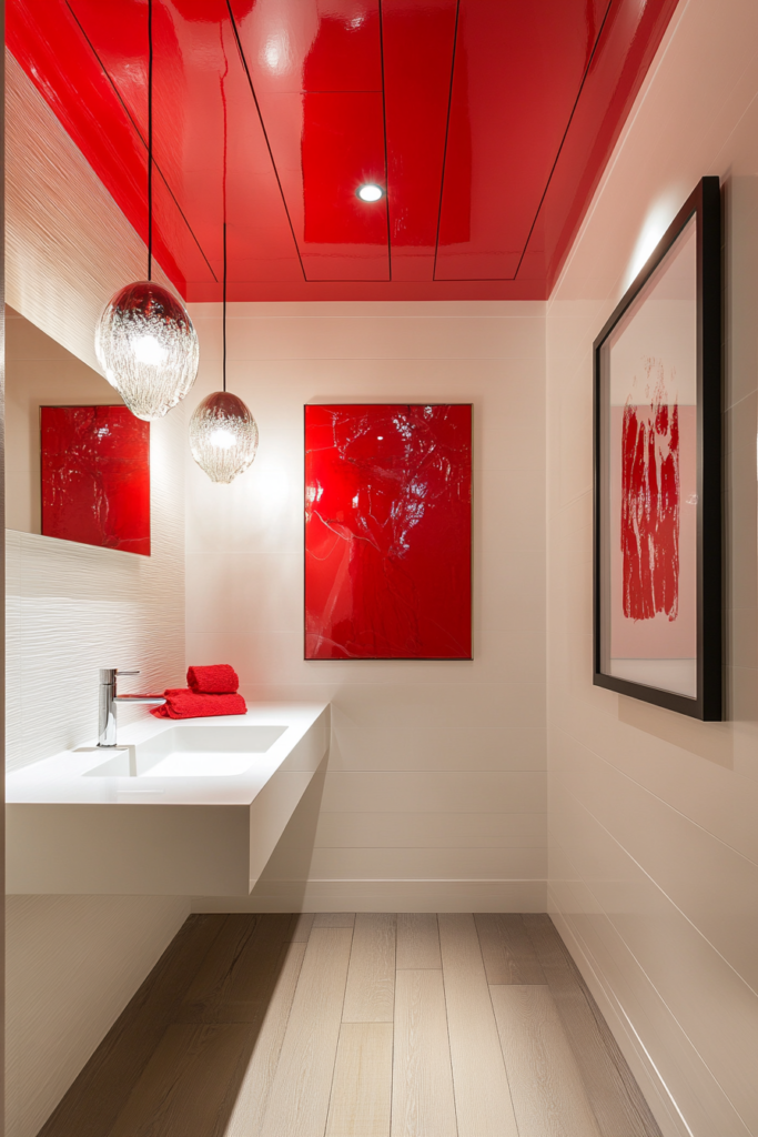 14. Red Tiling on the Ceiling