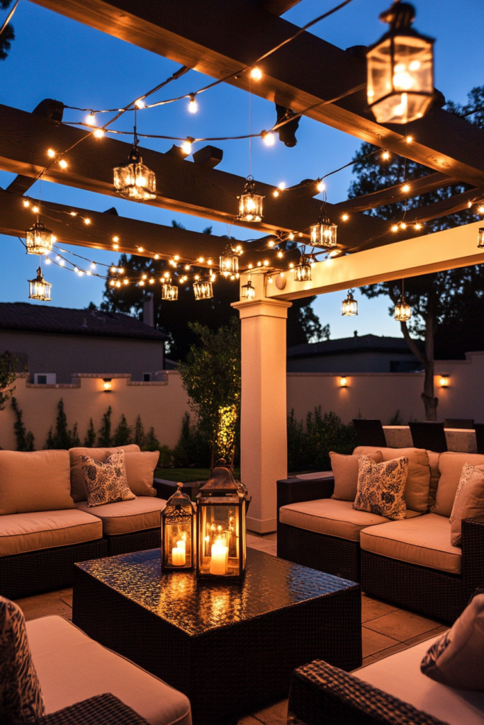 15. Chic Outdoor Lighting for Evening Ambiance