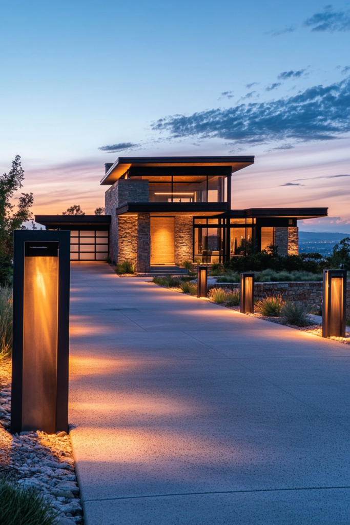 15. Minimalist Bollard Lights