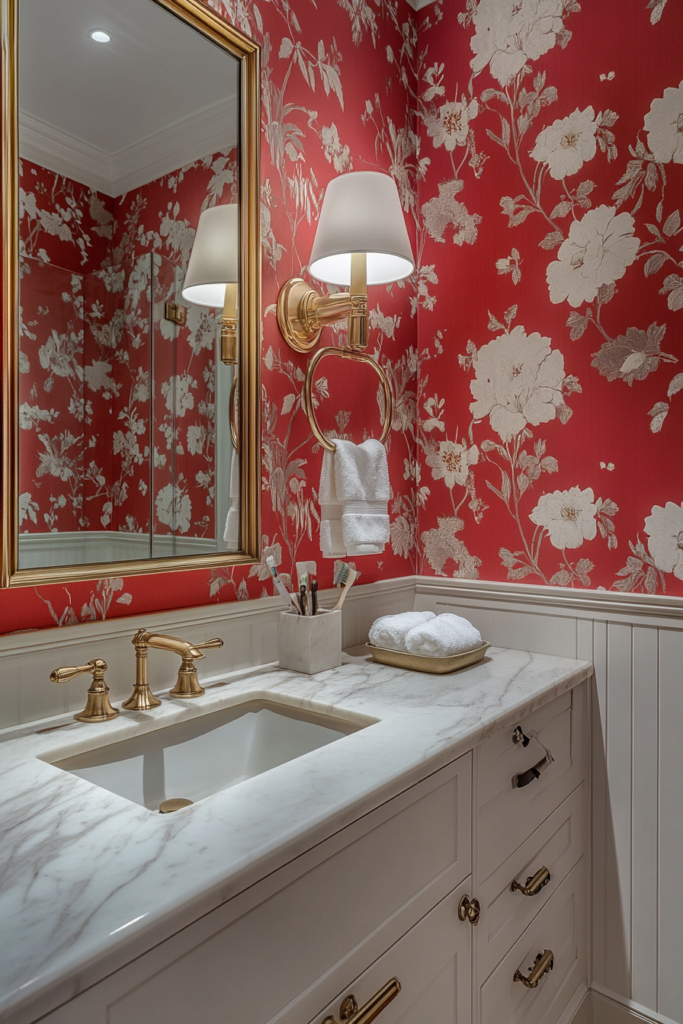 15. Red Wallpaper for Texture and Depth