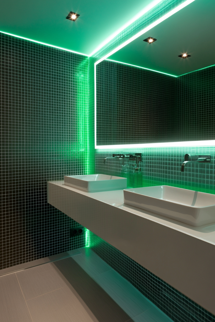 15. Use Green LED Lighting for a Futuristic Feel
