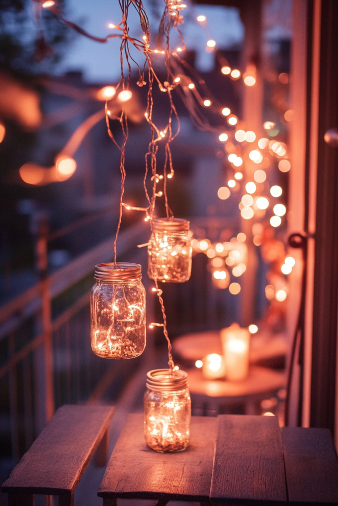 16. Fairy Lights in Jars for Quaint Charm