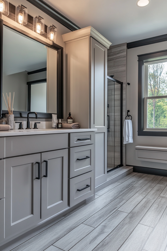 16. Grey Wood-Look Tiles