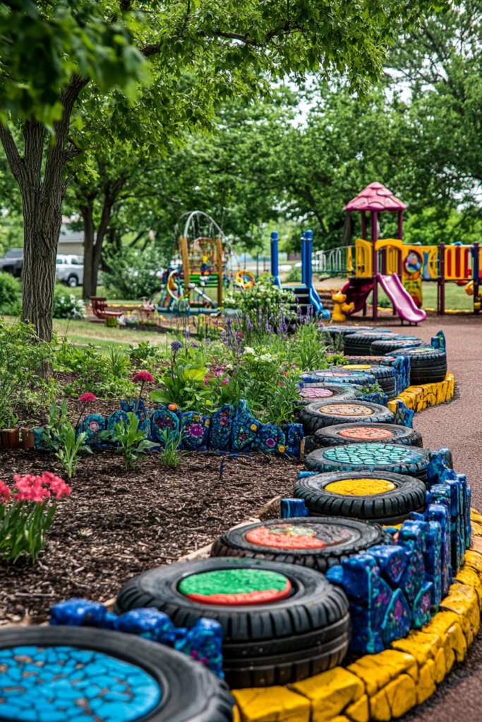 16. Upcycled Tire Edging