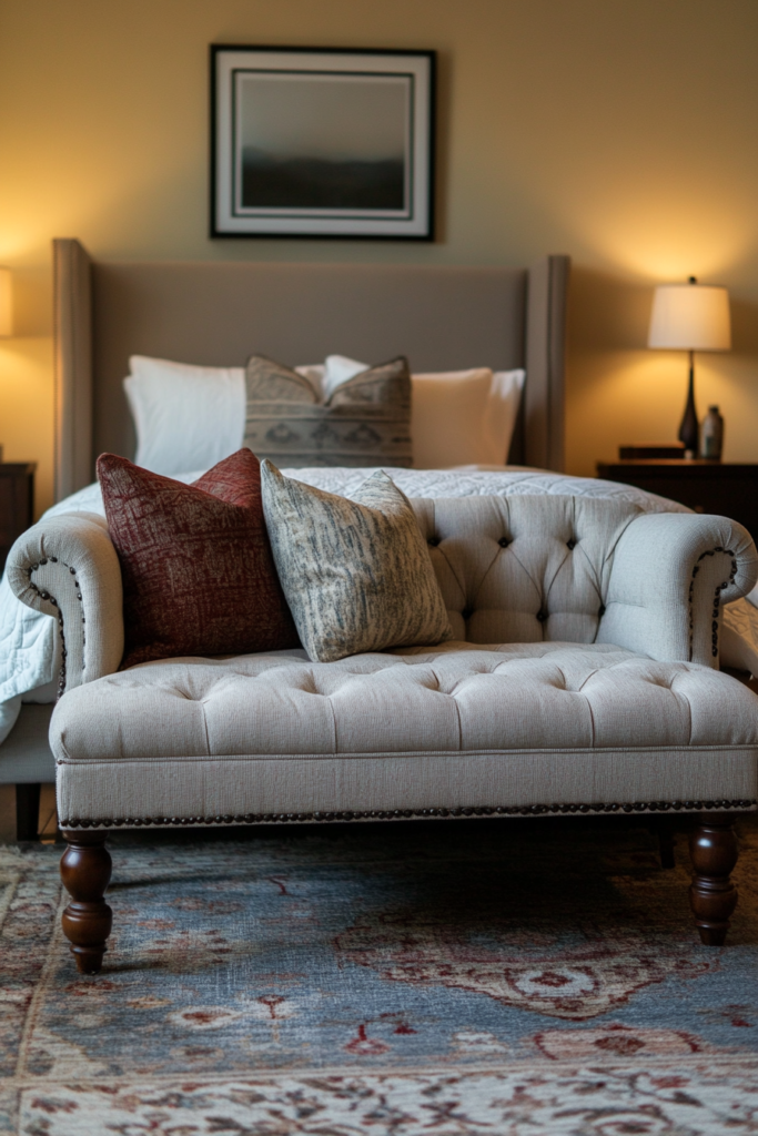 17. Bench-Style Couch at the Foot of the Bed