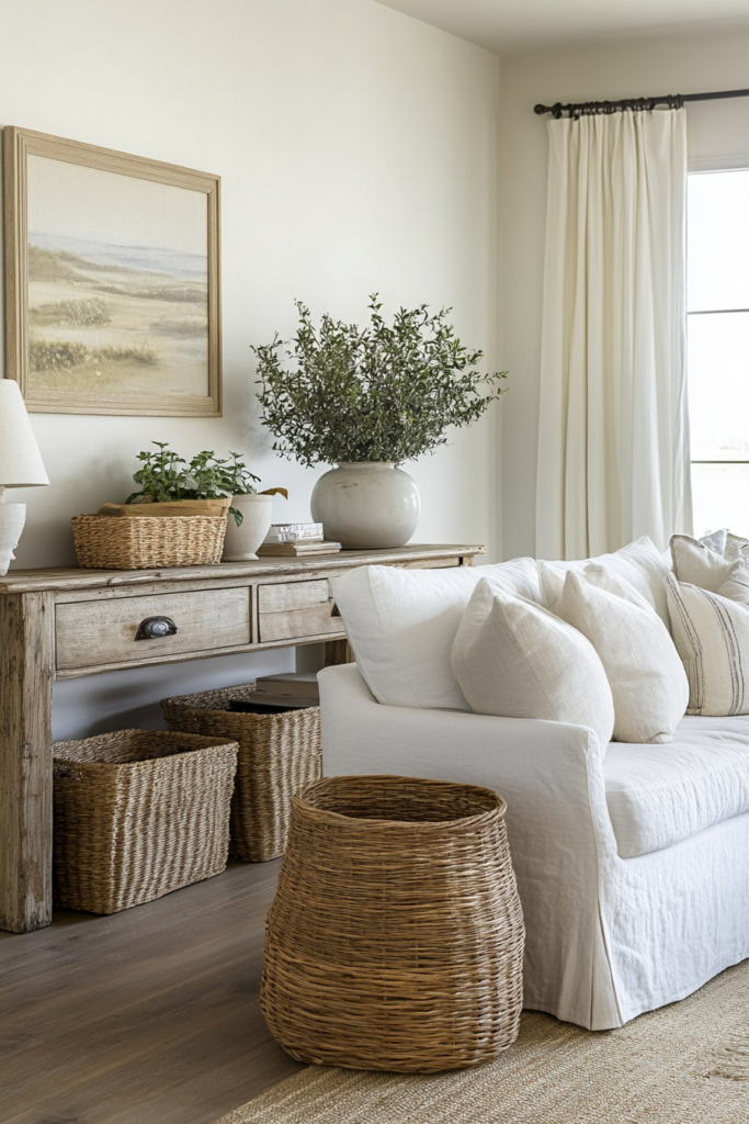 17. Incorporate Woven Baskets