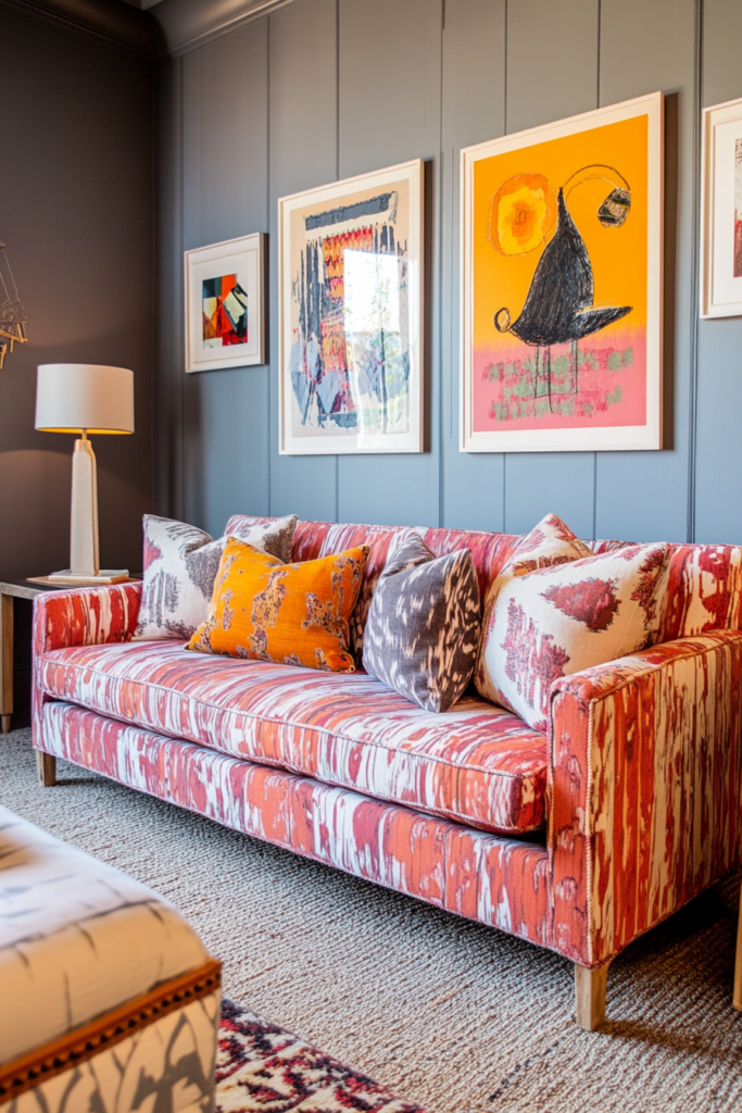 18. Patterned Sofa for a Playful Touch